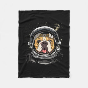 Ruimte Astronaut Amerikaanse Bulldog Melkweg Astro Fleece Deken
