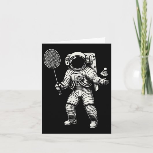 Ruimte Astronaut Badminton Speler Shuttle Sport _7 Kaart (Voorkant)