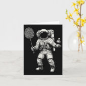 Ruimte Astronaut Badminton Speler Shuttle Sport _7 Kaart (Gele Bloem)