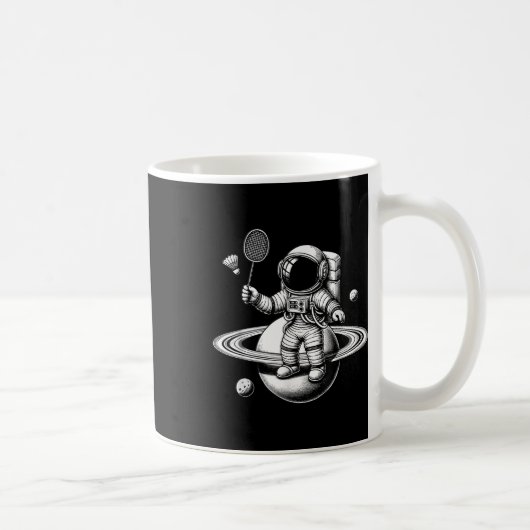 Ruimte Astronaut Badminton Speler Shuttle Sport Koffiemok (Rechts)