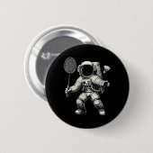 Ruimte Astronaut Badminton Speler Shuttle Sport Ronde Button 5,7 Cm (Voorkant /achterkant)