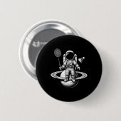 Ruimte Astronaut Badminton Speler Shuttle Sport Ronde Button 5,7 Cm (Voorkant /achterkant)