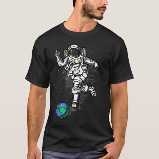 Ruimte Astronaut Bowling T-shirt (Voorkant)