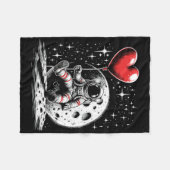 Ruimte Astronaut Hart Ballon Valentijnsdag Waarde Fleece Deken (Voorkant (Horizontaal))