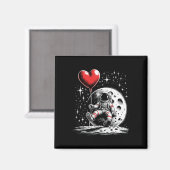 Ruimte Astronaut Hart Ballon Valentijnsdag Waarde Magneet (Voorkant / Achterkant)