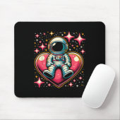 Ruimte Astronaut Hart Lloon Valentijnsdag Valentij Muismat (Met muis)