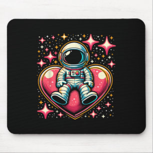 Ruimte Astronaut Hart Lloon Valentijnsdag Valentij Muismat