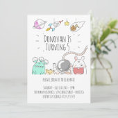 ruimte astronaut illustratie verjaardagskaart uitn kaart (Staand voorkant)