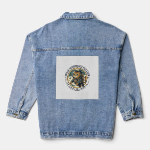Ruimte Astronaut Kat Kat Vader Cadeau Idee - Ruimt Denim Jacket