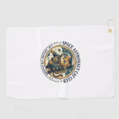 Ruimte Astronaut Kat Kat Vader Cadeau Idee - Ruimt Golfhanddoek (Horizontaal)