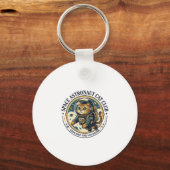 Ruimte Astronaut Kat Kat Vader Cadeau Idee - Ruimt Sleutelhanger (Voorkant)