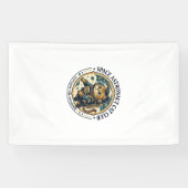 Ruimte Astronaut Kat Kat Vader Cadeau Idee - Ruimt Spandoek (Horizontaal)