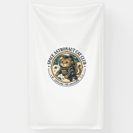 Ruimte Astronaut Kat Kat Vader Cadeau Idee - Ruimt Spandoek (Verticaal)