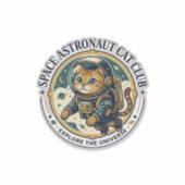 Ruimte Astronaut Kat Kat Vader Cadeau Idee - Ruimt Sticker (Voorkant)