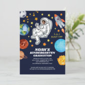 Ruimte Astronaut Kleuterschool Afstuderen Kaart (Staand voorkant)