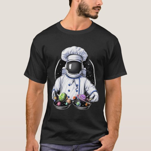 Ruimte Astronaut Koken T-shirt (Voorkant)