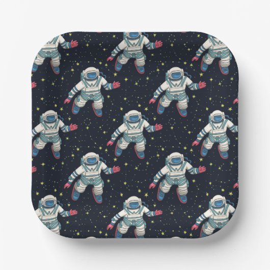 Ruimte Astronaut Papieren Bordje (Voorkant)