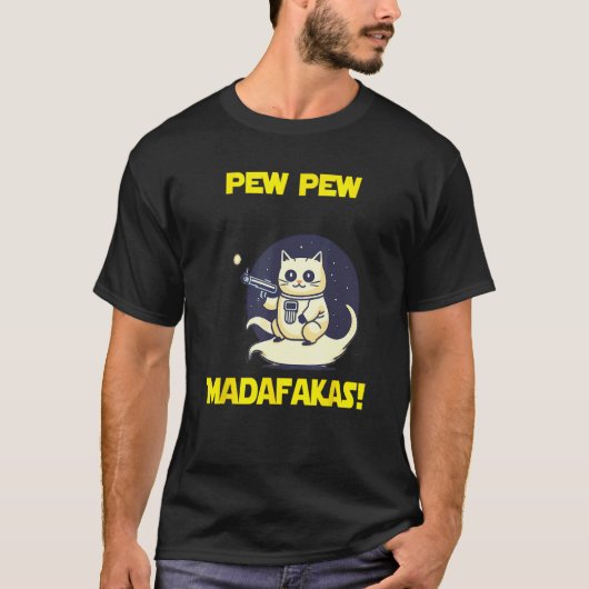 Ruimte Astronaut Pew Madafakas Birmaanse Kat T-shirt (Voorkant)