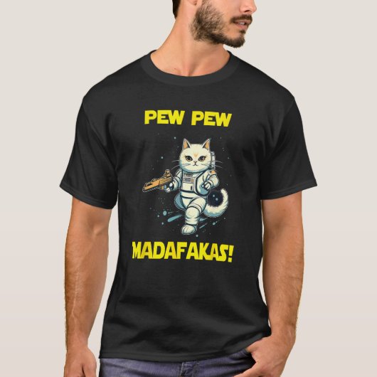 Ruimte Astronaut Pew Madafakas Birman Kat 2 T-shirt (Voorkant)
