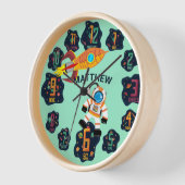 Ruimte Astronaut Raket Planeten Aliens Muur Klok (Hoek)
