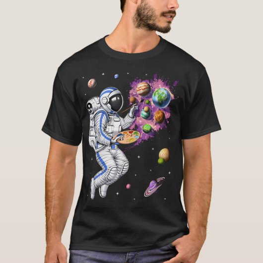 Ruimte Astronaut Schilder T-shirt (Voorkant)