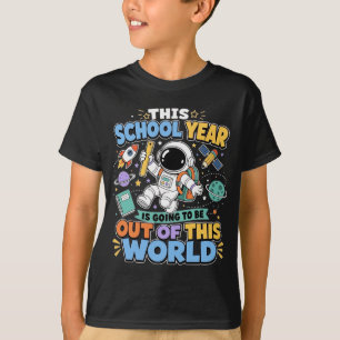 Ruimte Astronaut Terug naar school Planeten Jongen T-shirt