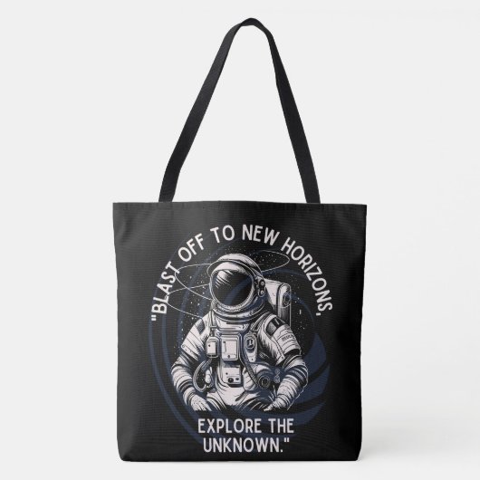 RUIMTE, ASTRONAUT, UFO, RAKETSCHEPEN, UNIVERSUM TOTE BAG (Voorkant)