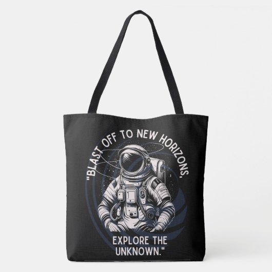 RUIMTE, ASTRONAUT, UFO, RAKETSCHEPEN, UNIVERSUM TOTE BAG (Achterkant)