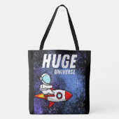 RUIMTE, ASTRONAUT, UFO, RAKETSCHEPEN, UNIVERSUM TOTE BAG (Voorkant)