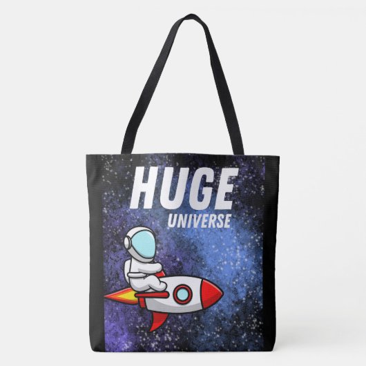 RUIMTE, ASTRONAUT, UFO, RAKETSCHEPEN, UNIVERSUM TOTE BAG (Voorkant)