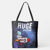 RUIMTE, ASTRONAUT, UFO, RAKETSCHEPEN, UNIVERSUM TOTE BAG (Achterkant)