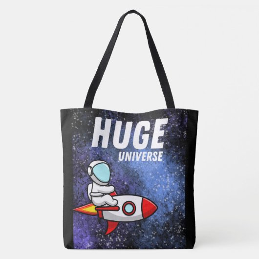 RUIMTE, ASTRONAUT, UFO, RAKETSCHEPEN, UNIVERSUM TOTE BAG (Achterkant)