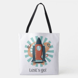 RUIMTE, ASTRONAUT, UFO, RAKETSCHEPEN, UNIVERSUM TOTE BAG