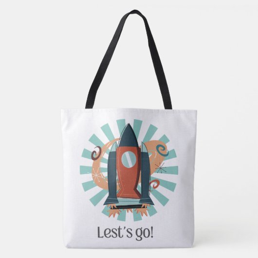RUIMTE, ASTRONAUT, UFO, RAKETSCHEPEN, UNIVERSUM TOTE BAG (Voorkant)