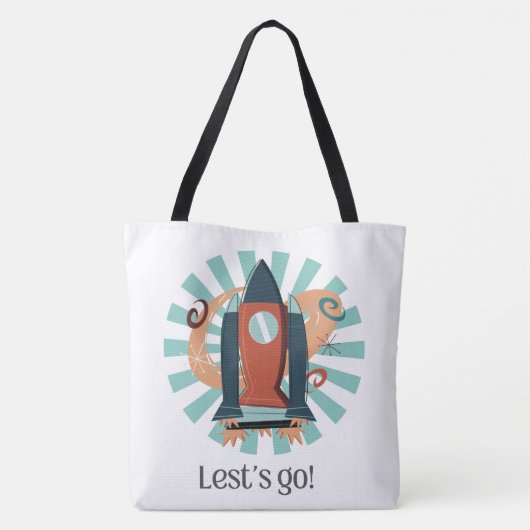 RUIMTE, ASTRONAUT, UFO, RAKETSCHEPEN, UNIVERSUM TOTE BAG (Achterkant)