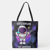RUIMTE, ASTRONAUT, UFO, RAKETSCHEPEN, UNIVERSUM TOTE BAG (Voorkant)