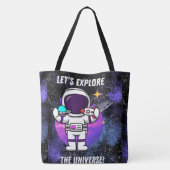 RUIMTE, ASTRONAUT, UFO, RAKETSCHEPEN, UNIVERSUM TOTE BAG (Achterkant)