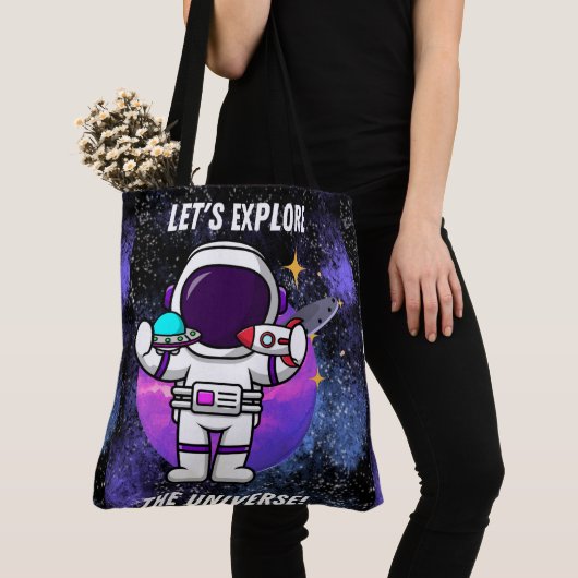 RUIMTE, ASTRONAUT, UFO, RAKETSCHEPEN, UNIVERSUM TOTE BAG (Dichtbij)