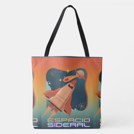 RUIMTE, ASTRONAUT, UFO, RAKETSCHEPEN, UNIVERSUM TOTE BAG (Voorkant)