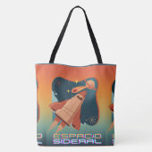 RUIMTE, ASTRONAUT, UFO, RAKETSCHEPEN, UNIVERSUM TOTE BAG (Achterkant)