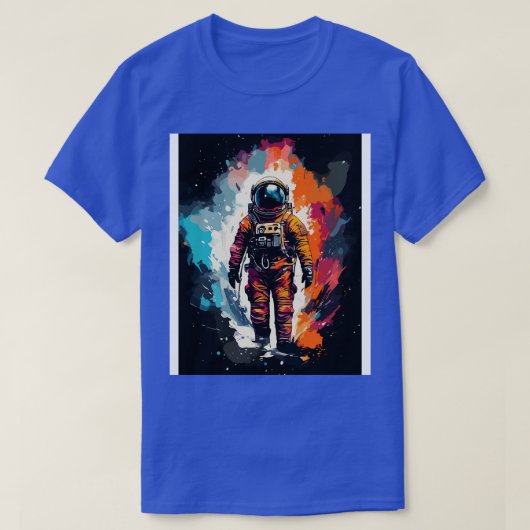 Ruimte Astronaut Waterverf Schilderen Abstracte Ku T-shirt (Design voorkant)