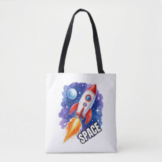 Ruimte Avonturen Poster | Avontuur Wacht Tussen de Tote Bag