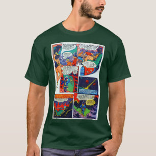 Ruimte avonturen stripverhaal scène retro esthetie t-shirt