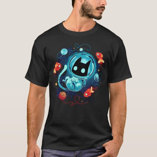 Ruimte Avonturier - Kat In De Ruimte T-shirt (Voorkant)