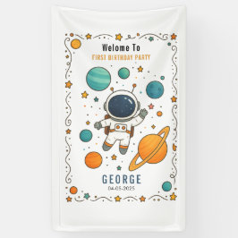 Ruimte Avontuur 1e Verjaardag | Buitenruimte Spandoek
