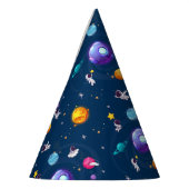 Ruimte Avontuur: Blauwe Astronaut Kids Verjaardags Feesthoedjes (Links)