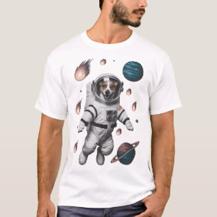 Ruimte Avontuur Met Een Hond Astronaut T-shirt