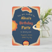 Ruimte Avontuur Verjaardag uitnodiging (Staand voorkant)