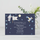 Ruimte-Baby aftelbaar Baby shower Kaart (Staand voorkant)