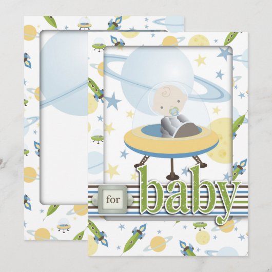 Ruimte-Baby-kaart 2 Kaart (Voorkant / Achterkant)